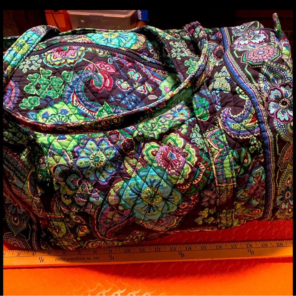 Vera Bradley Paisley Quilted Travel Bag - Blue and Green